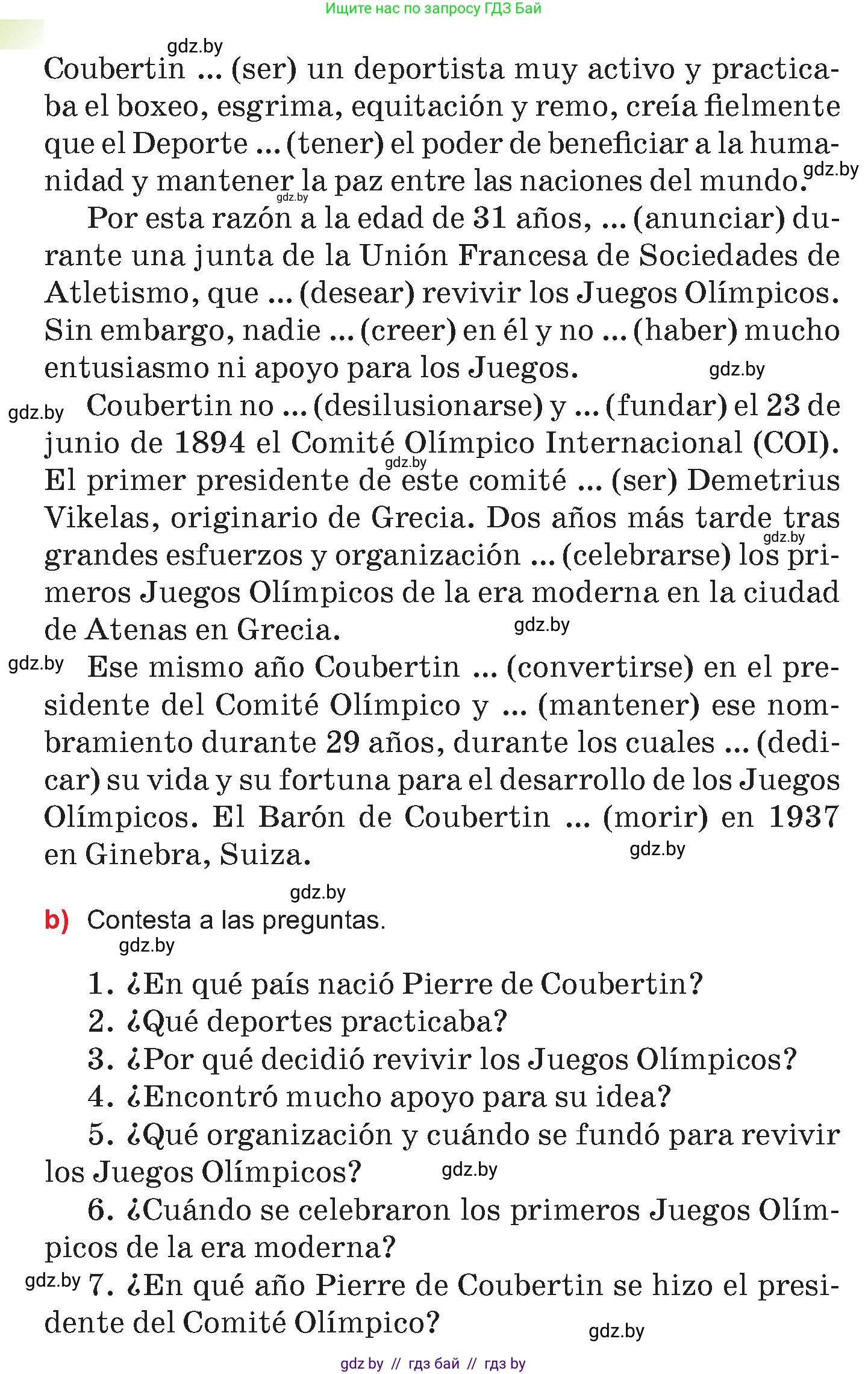 Испанский язык, 7 класс Учебник, авторы: Цыбулева Татьяна Эдуардовна, Пушкина Ольга Александровна, Карпиевич Галина Константиновна, издательство Издательский центр БГУ, Минск, 2019, бирюзового цвета, Часть 2, страница 9, номер 5, Условие (продолжение 2)
