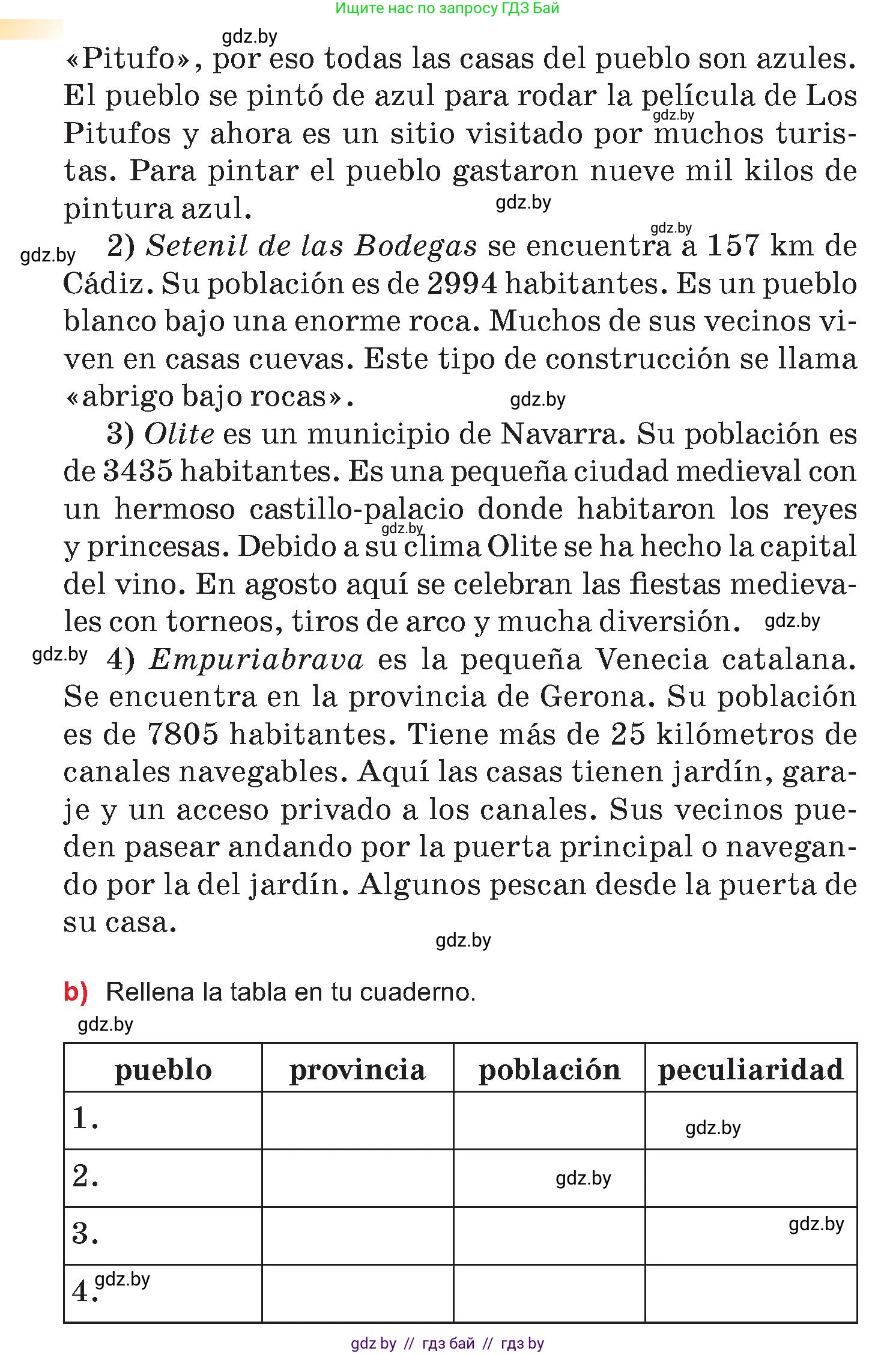 Испанский язык, 7 класс Учебник, авторы: Цыбулева Татьяна Эдуардовна, Пушкина Ольга Александровна, Карпиевич Галина Константиновна, издательство Издательский центр БГУ, Минск, 2019, бирюзового цвета, Часть 2, страница 125, номер 4, Условие (продолжение 2)