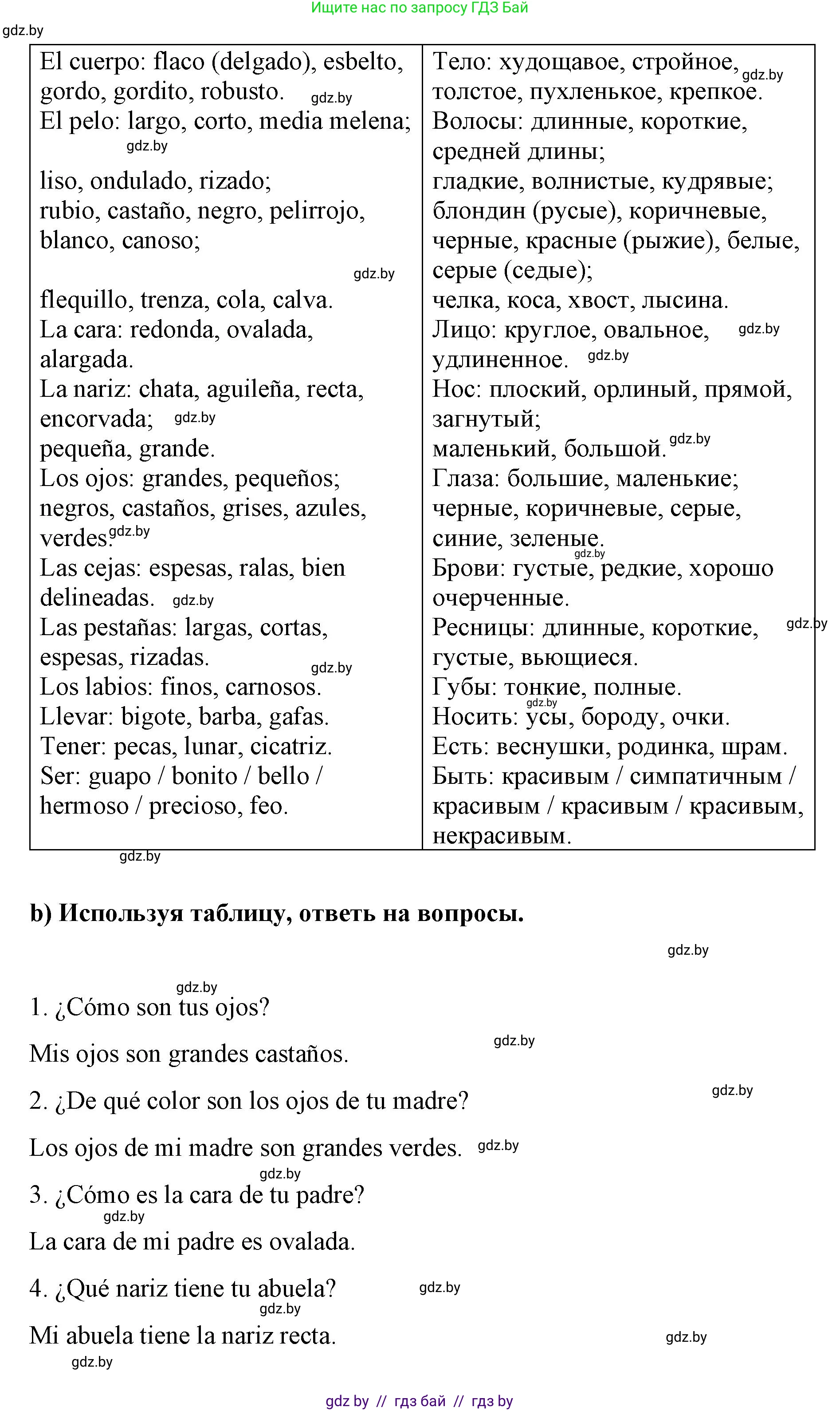 Испанский язык, 7 класс Учебник, авторы: Цыбулева Татьяна Эдуардовна, Пушкина Ольга Александровна, Карпиевич Галина Константиновна, издательство Издательский центр БГУ, Минск, 2019, бирюзового цвета, Часть 1, страница 36, номер 2, Решение (продолжение 2)