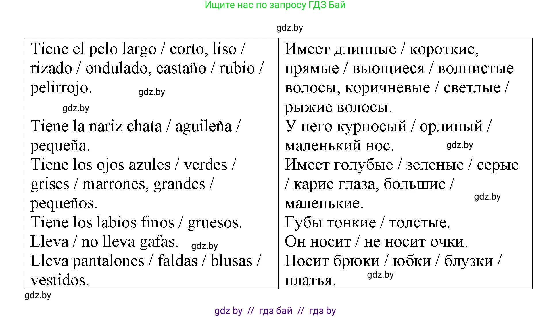 Испанский язык, 7 класс Учебник, авторы: Цыбулева Татьяна Эдуардовна, Пушкина Ольга Александровна, Карпиевич Галина Константиновна, издательство Издательский центр БГУ, Минск, 2019, бирюзового цвета, Часть 1, страница 39, номер 5, Решение (продолжение 2)