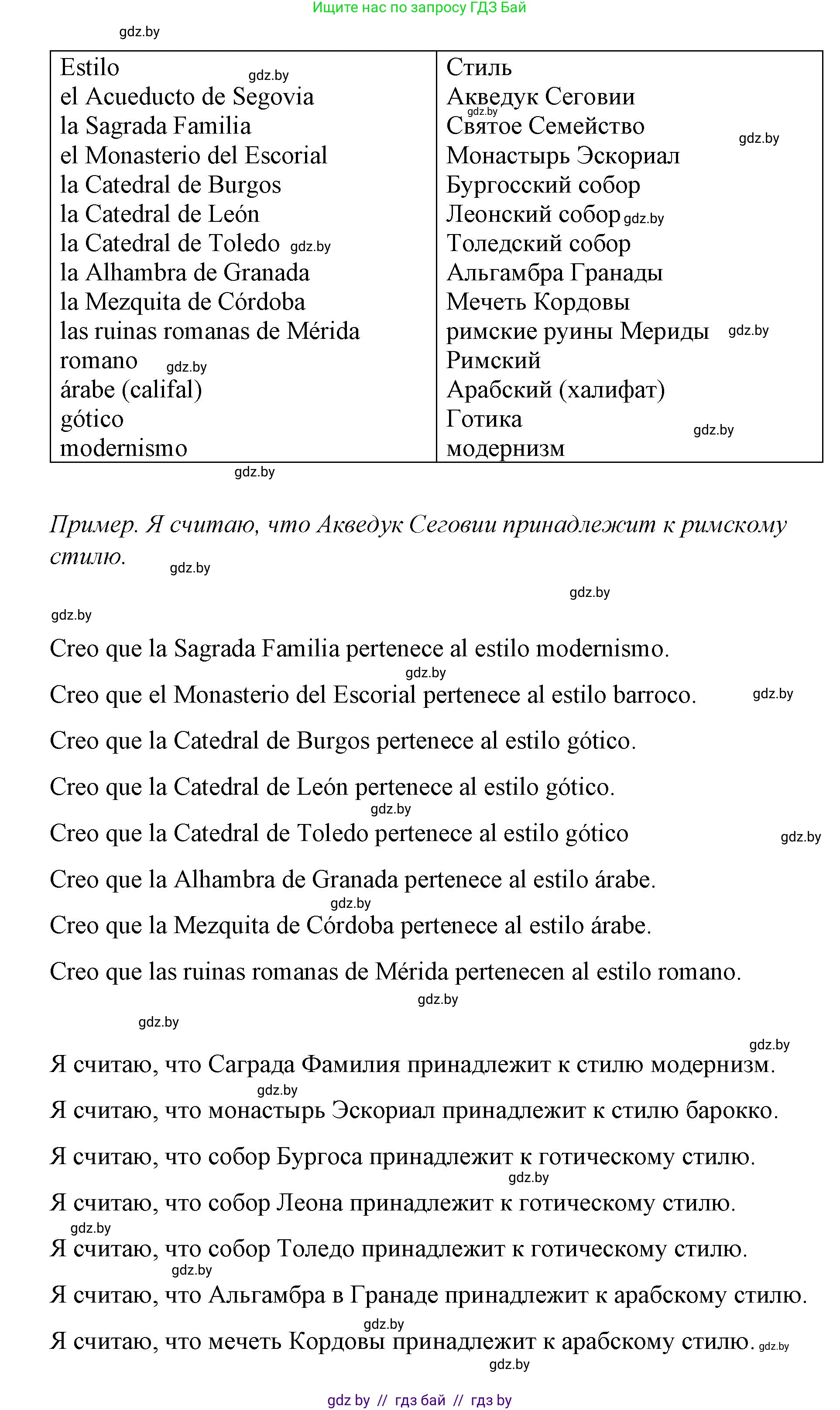 Испанский язык, 7 класс Учебник, авторы: Цыбулева Татьяна Эдуардовна, Пушкина Ольга Александровна, Карпиевич Галина Константиновна, издательство Издательский центр БГУ, Минск, 2019, бирюзового цвета, Часть 2, страница 155, номер 2, Решение (продолжение 4)