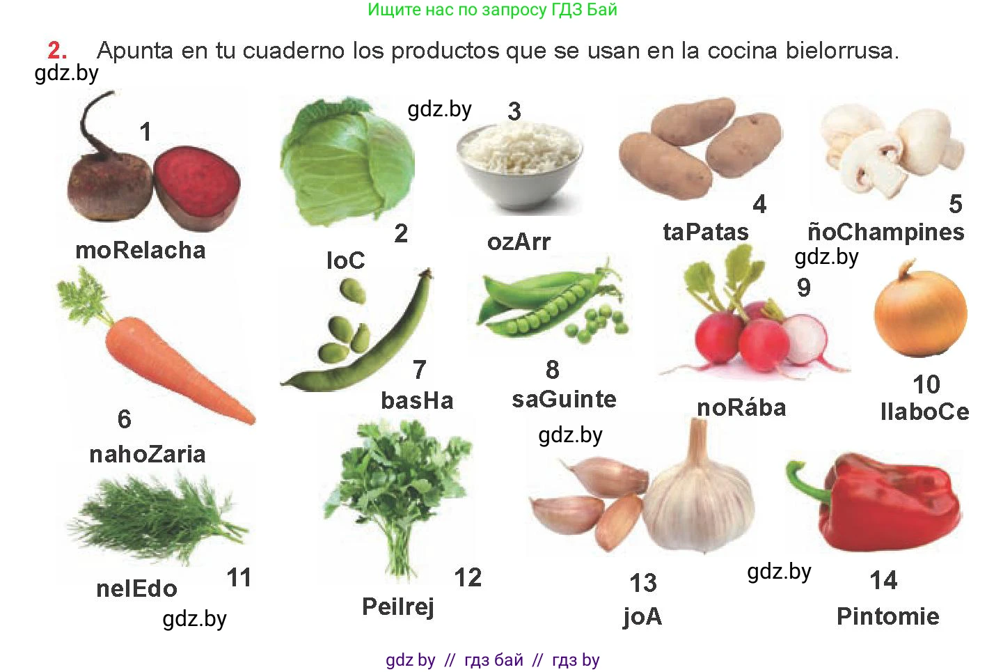 Испанский язык, 8 класс Учебник, авторы: Цыбулева Татьяна Эдуардовна, Пушкина Ольга Александровна, издательство Издательский центр БГУ, Минск, 2016, оранжевого цвета, страница 36, номер 2, Условие