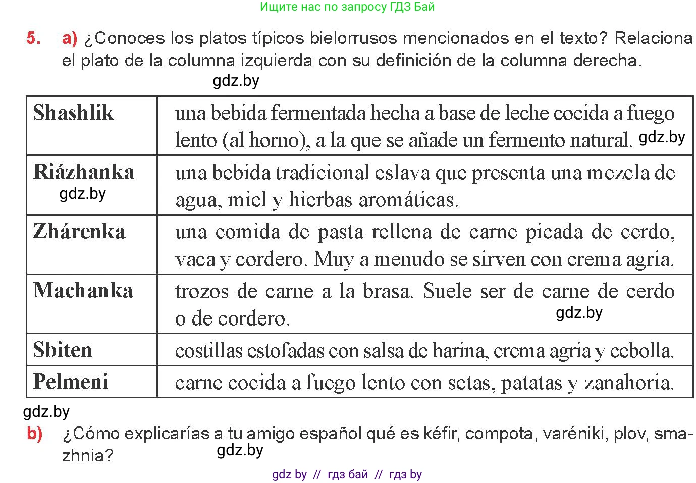 Испанский язык, 8 класс Учебник, авторы: Цыбулева Татьяна Эдуардовна, Пушкина Ольга Александровна, издательство Издательский центр БГУ, Минск, 2016, оранжевого цвета, страница 38, номер 5, Условие