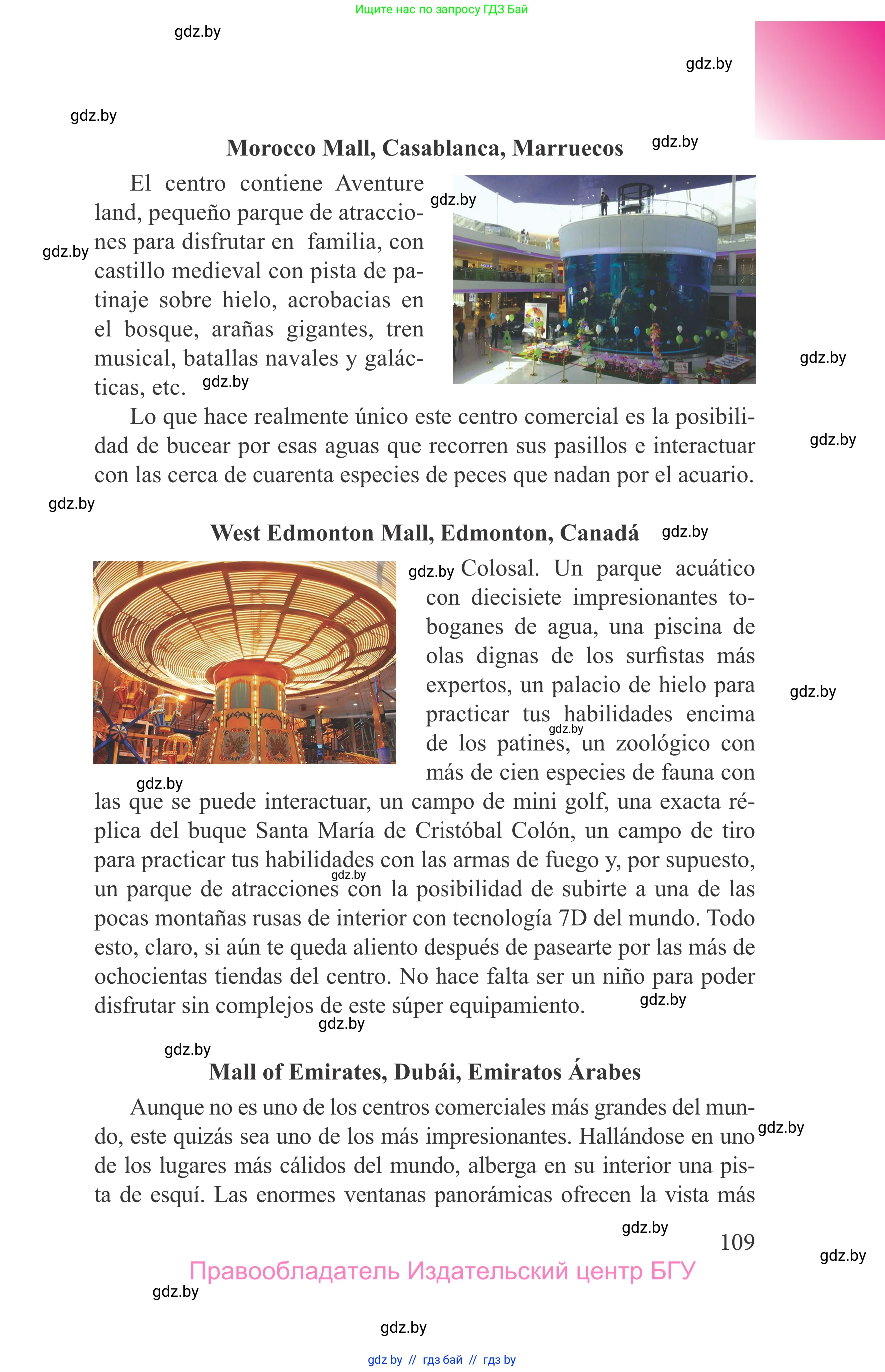 Испанский язык, 9 класс Учебник, авторы: Цыбулева Татьяна Эдуардовна, Пушкина Ольга Александровна, издательство Издательский центр БГУ, Минск, 2017, страница 109