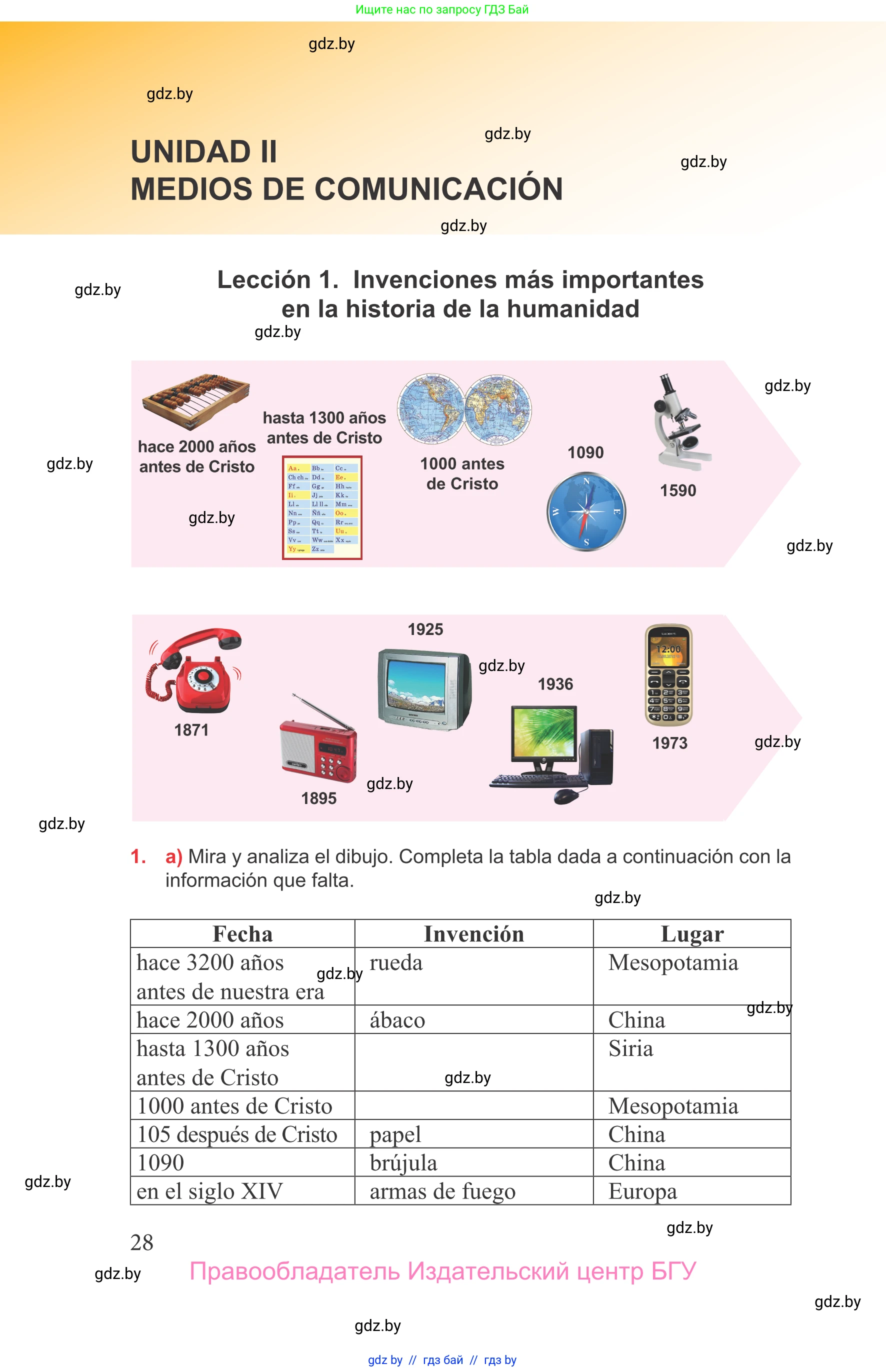 Испанский язык, 9 класс Учебник, авторы: Цыбулева Татьяна Эдуардовна, Пушкина Ольга Александровна, издательство Издательский центр БГУ, Минск, 2017, страница 28