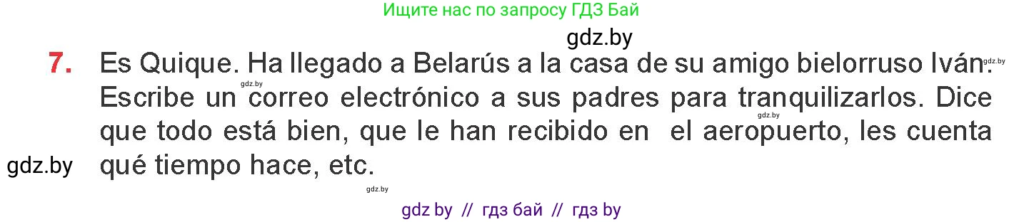 Испанский язык, 9 класс Учебник, авторы: Цыбулева Татьяна Эдуардовна, Пушкина Ольга Александровна, издательство Издательский центр БГУ, Минск, 2017, страница 34, номер 7, Условие