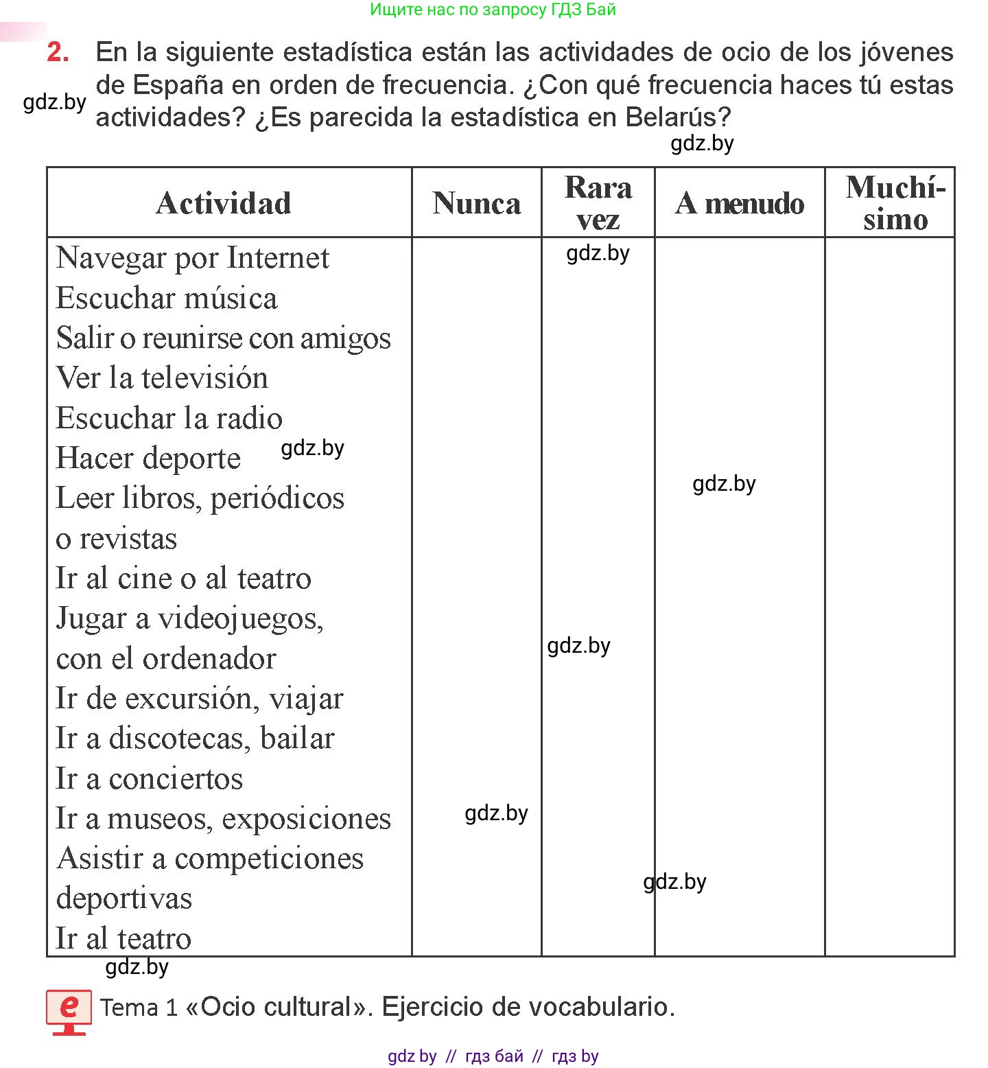 Испанский язык, 9 класс Учебник, авторы: Цыбулева Татьяна Эдуардовна, Пушкина Ольга Александровна, издательство Издательский центр БГУ, Минск, 2017, страница 98, номер 2, Условие