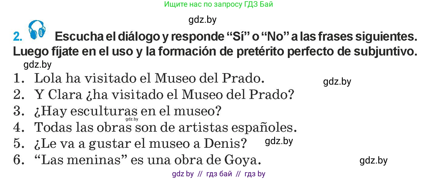 Испанский язык, 9 класс Учебник, авторы: Гриневич Елена Карловна, Янукенас Ольга Викторовна, издательство Вышэйшая школа, Минск, 2020, оранжевого цвета, страница 91, номер 2, Условие