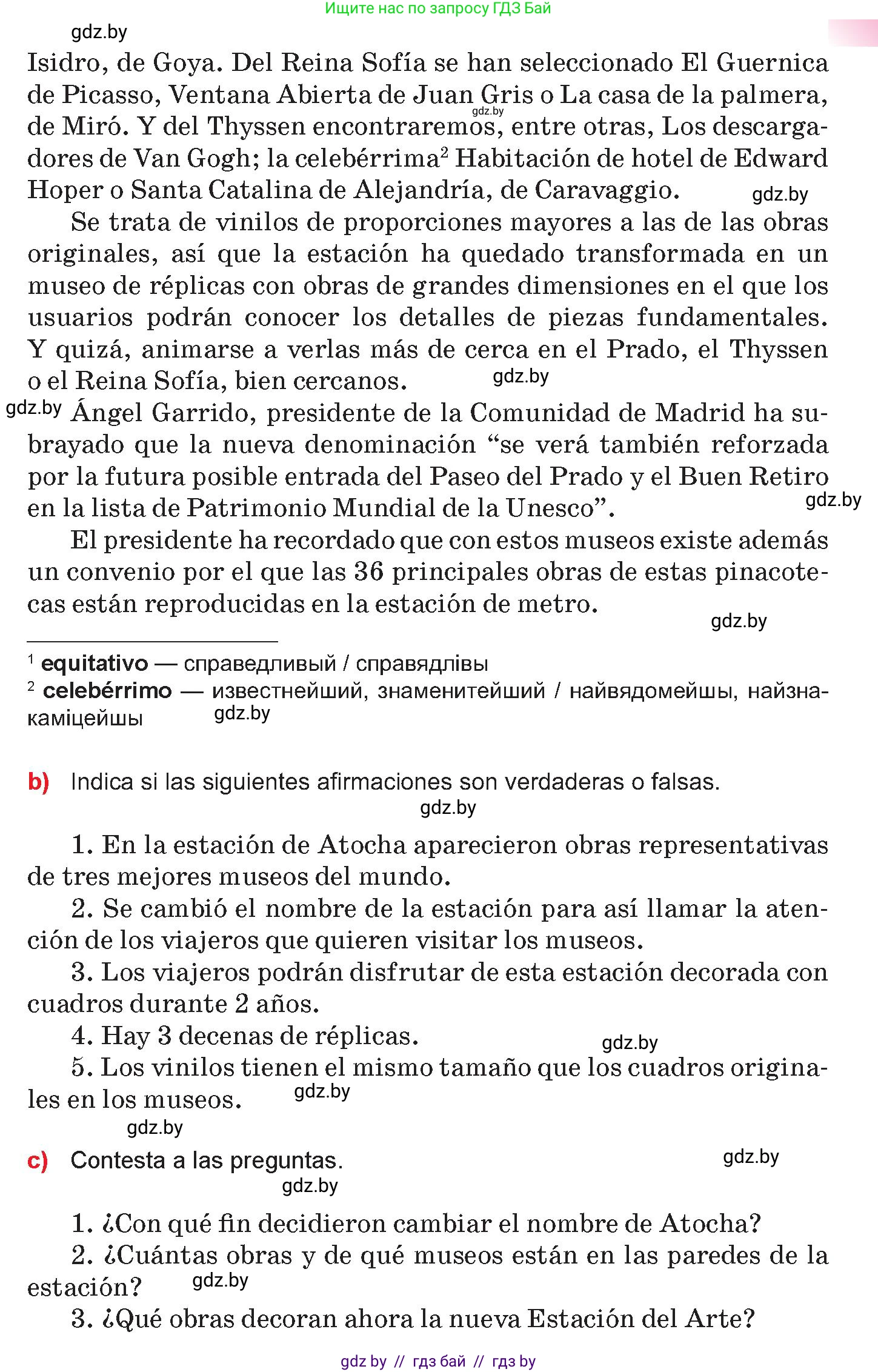 Испанский язык, 10 класс Учебник, авторы: Цыбулева Татьяна Эдуардовна, Пушкина Ольга Александровна, Карпиевич Галина Константиновна, издательство Издательский центр БГУ, Минск, 2019, оранжевого цвета, страница 82, номер 9, Условие (продолжение 2)
