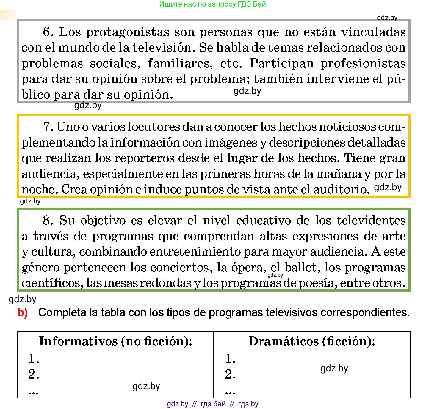 Испанский язык, 10 класс Учебник, авторы: Цыбулева Татьяна Эдуардовна, Пушкина Ольга Александровна, Карпиевич Галина Константиновна, издательство Издательский центр БГУ, Минск, 2019, оранжевого цвета, страница 135, номер 3, Условие (продолжение 2)